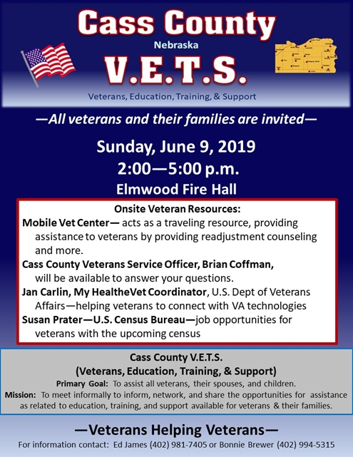 Cass County V.E.T.S. 2019 Flyer Revised III 495