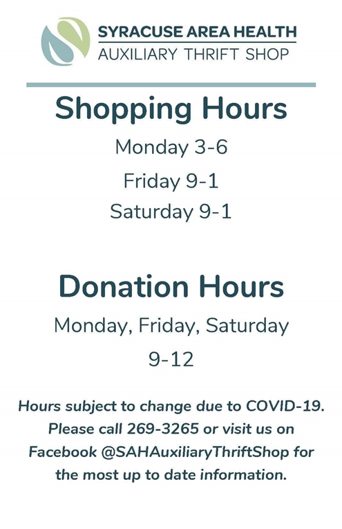 New Thrift Store Hours 495