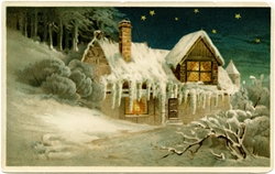 Vintage Winter Scene Postcard Clip Art 3 OldDesignShop 250