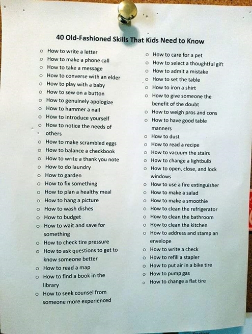40 Things Kids need to know 495