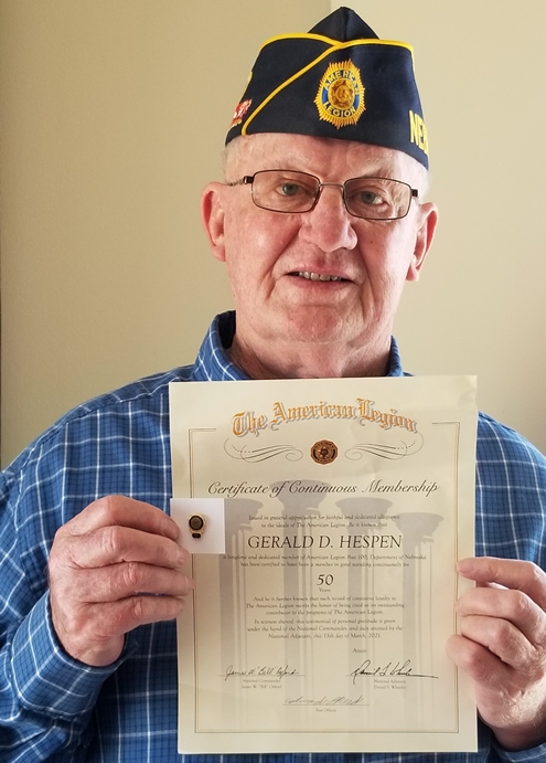 Gerald Hespen 50 Year Continuous member 495