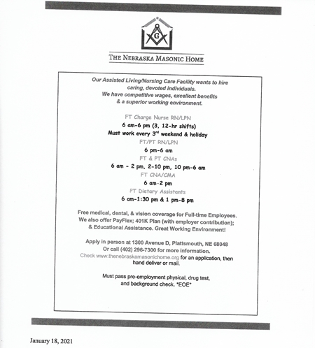 Masonic Home Jobs 450