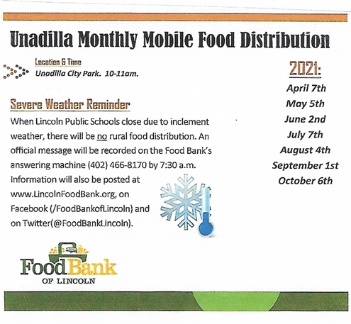 Unadilla Food Bank Schedule 495