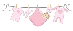 baby girl clipart clothesline 250