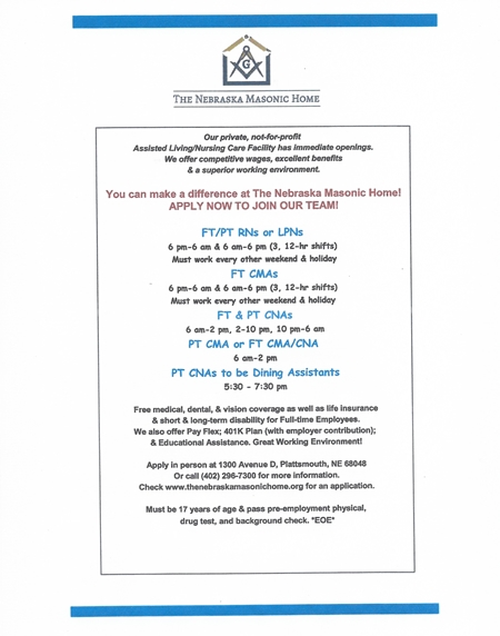 Masonic Help wanted 450