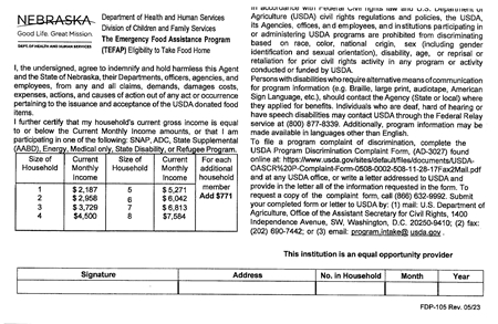 Food Bank form 450