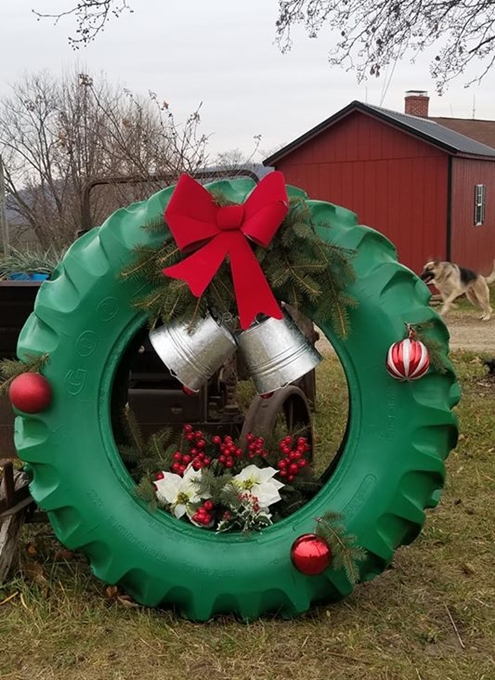 Tractor Tire Wreath 495
