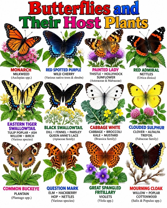 Butterflies and their host plants 550