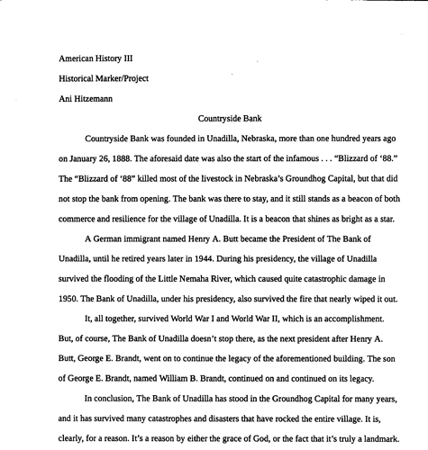 Anis History Project 475