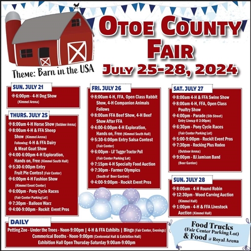 Otoe County Fair Schedule 495